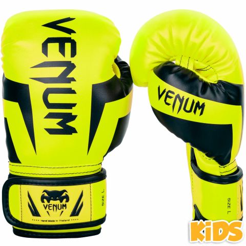 Gants de boxe enfant Venum Elite - Jaune fluo