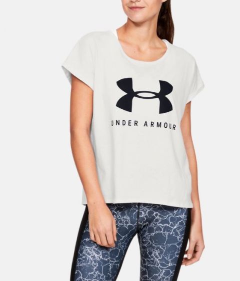 T-shirt Femme Under Armour Graphic Sportstyle Fashion - Blanc/Noir