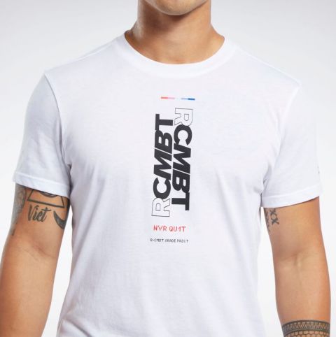 T-Shirt Reebok Combat Wordmark - Blanc