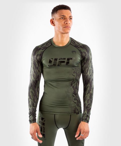 T-shirt de Compression Manches Longues Homme UFC Venum Authentic Fight Week - Kaki
