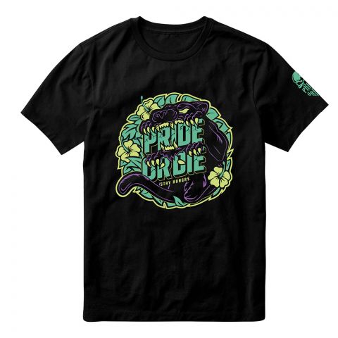 T-Shirt Pride Or Die Stay Hungry - Noir