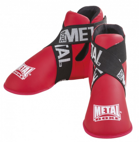 Protège-pieds Full Contact Metal Boxe - Rouge