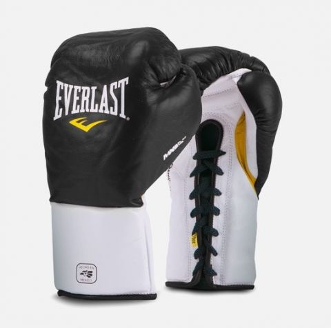 Gants de boxe Everlast MX Pro Fight à lacets - Noir
