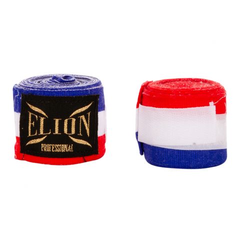 Bandages de boxe Pro Elion - 4,5 mètres - Bleu/Blanc/Rouge